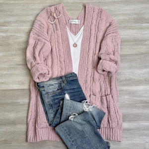 Buttery Soft Cable knit Cardigan comfy stylish cardigan